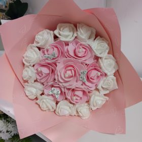 Csillogós örökrózsa csokor