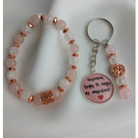 Ásványkarkötő kulcstartóval 