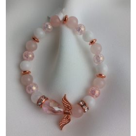 Ásványkarkötő hematit angyalkával