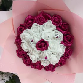 Csillogós örökrózsa csokor